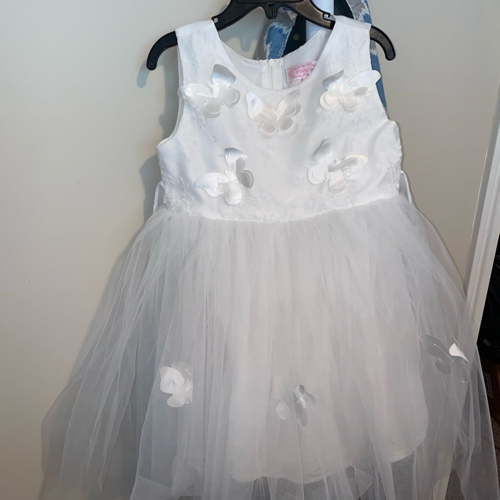 White Butterfly Dress for Girls